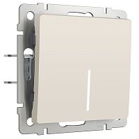 Выключатель с подсветкой без рамки Werkel 1-кл. айвори матовый картинка